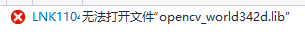 Unable to open opencv-world342d.lib
