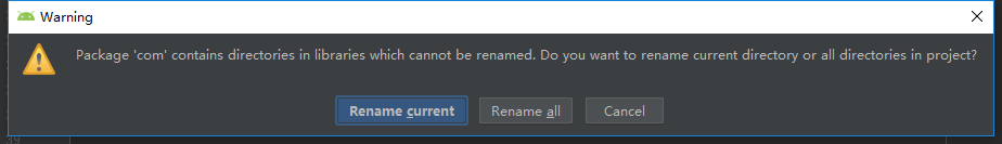 Package 'com' contains directories in libraries which cannot be renamed