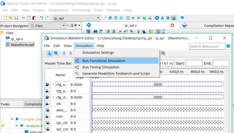 Quartus Prime 无法运行 RTL simulation 和 waveform 文件的simulation- 已解决-CSDN博客