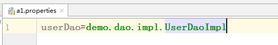 本例子里面放的就是: userDao = com.