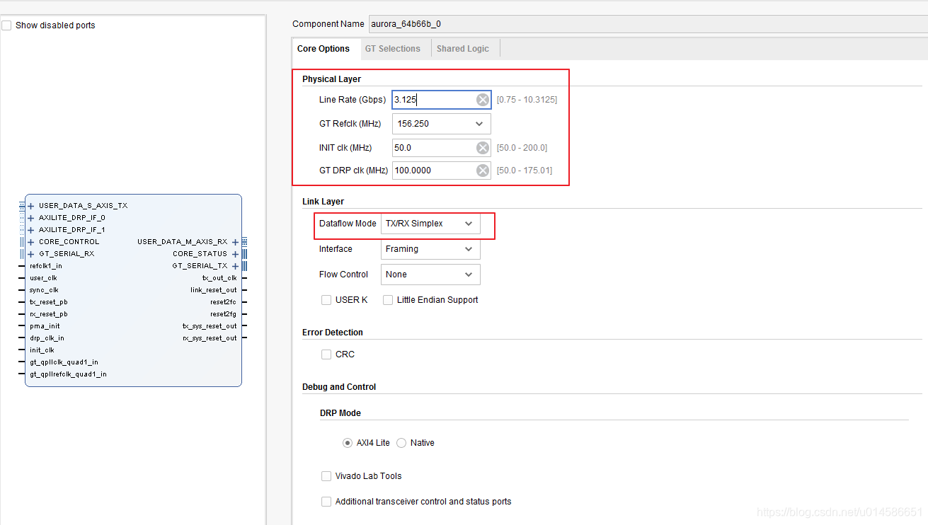 aurora 64B/66B ip核设置与例程代码详解_aurora64b66b例子工程-CSDN博客