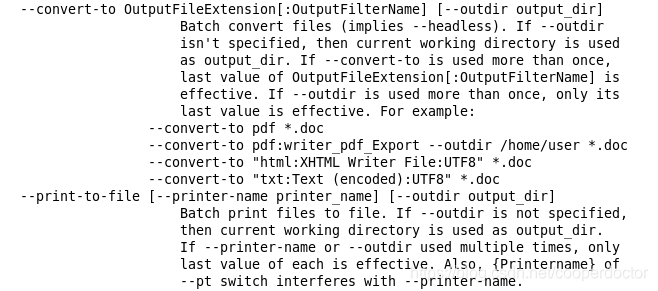 libreoffice convert-to引數