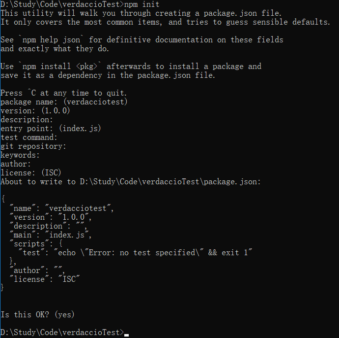 npm init
