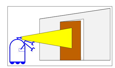 A mobile robot estimating the state of a door.