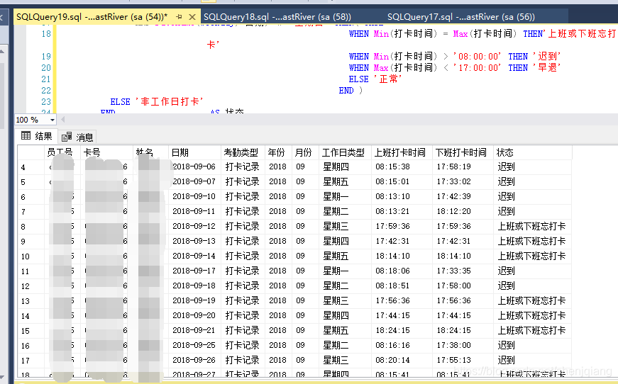 查詢結果