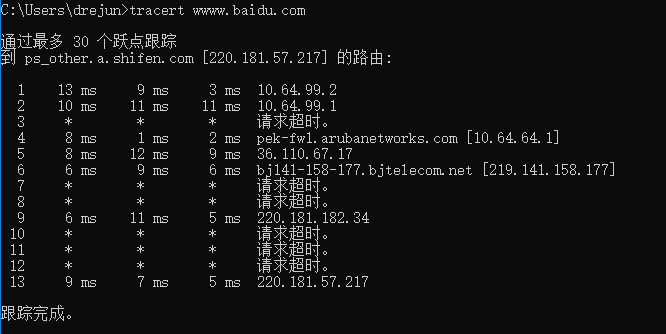 路由跟踪Tracert