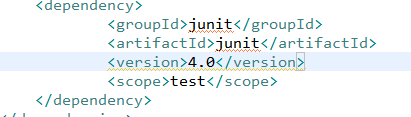报错时，maven pom文件里的junit版本信息