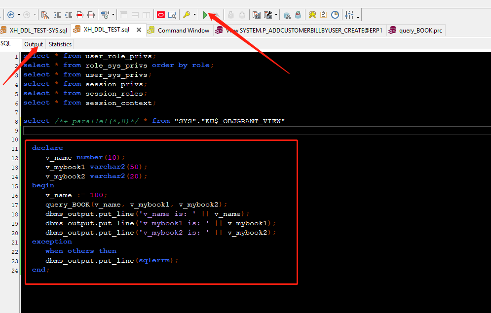 Sql Developer 调试函数和过程 Sql window Command window Program window Test ...