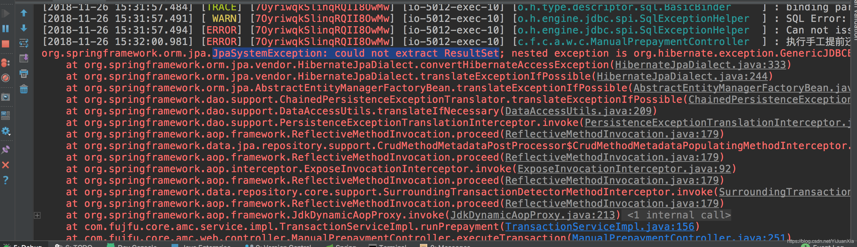 JpaSystemException Could Not Extract ResultSet Org Springframework Orm