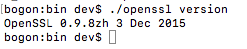 编译的openssl版本