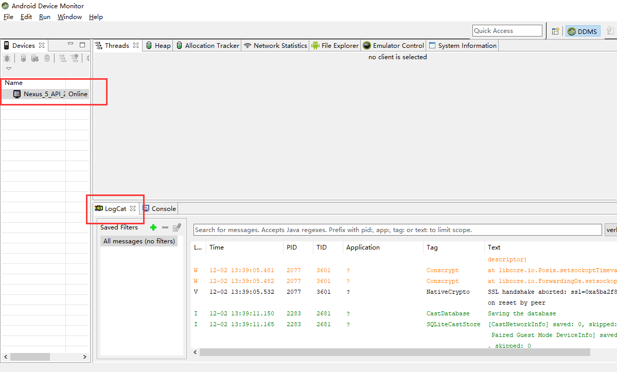 logcat as table android studio mac