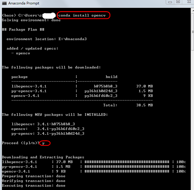 conda install opencv python 2.7