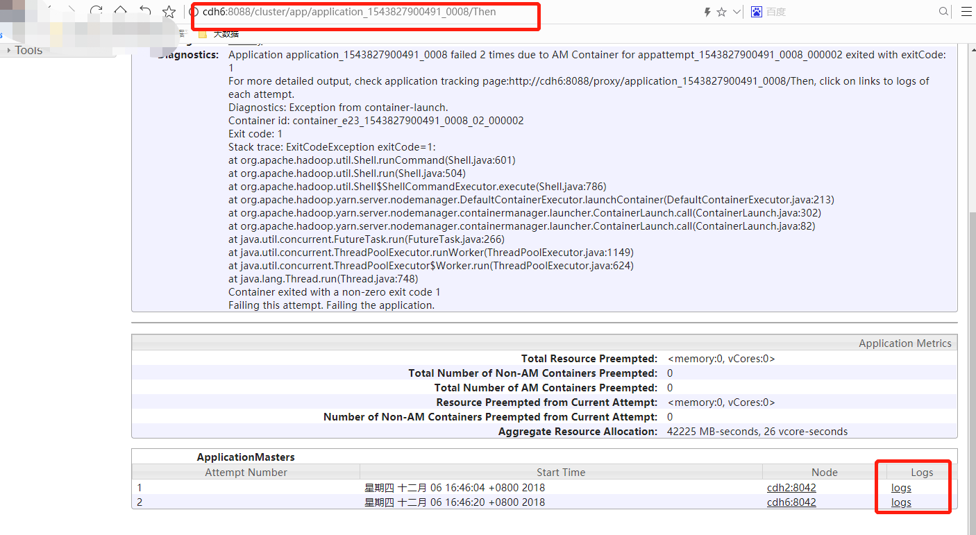 spark on yarn，Application application failed 2 times due to AM Container for app解决方法_failed 2