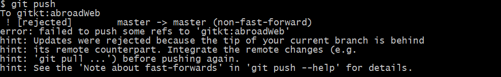 删除github项目失败时出现：Updates were rejected because the tip of your current branch is behind