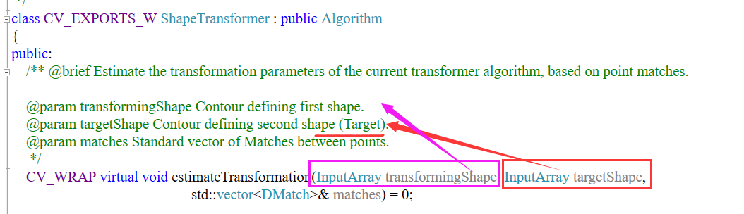 OpenCV中TPS功能接口函数参数的定义