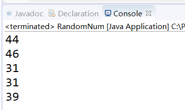 利用Random类来产生5个20~50之间的随机整数。提示：[n-m](n、m均为整数)之间的随机数的公式为n+(newRandom ...