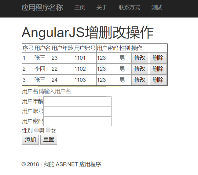 增刪改操作效果圖