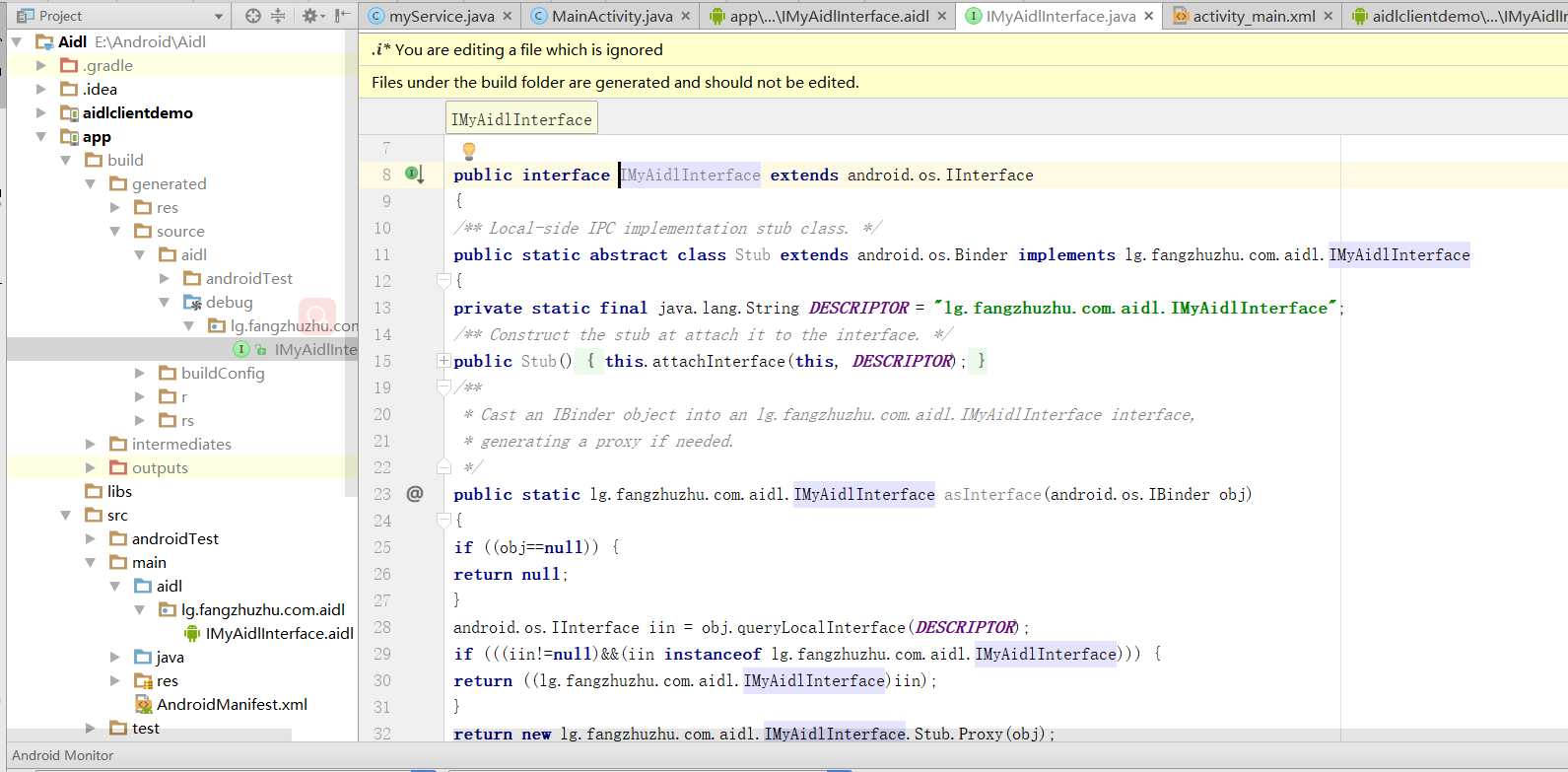 Android进程之间的通信Aidl简单介绍和使用步骤_android 如何将aidl通信放到子线程中CSDN博客