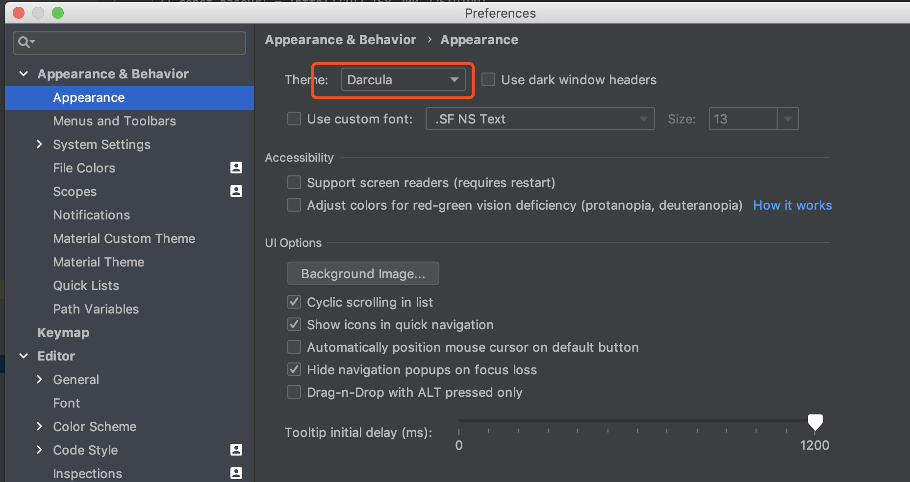 webstorm修改主题色和配色