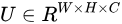 Feature Map ( U\in R^{W\times H\times C} )