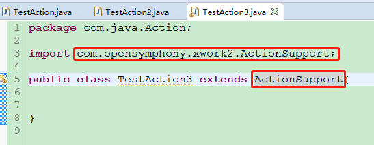 继承一个类的方式创建Action