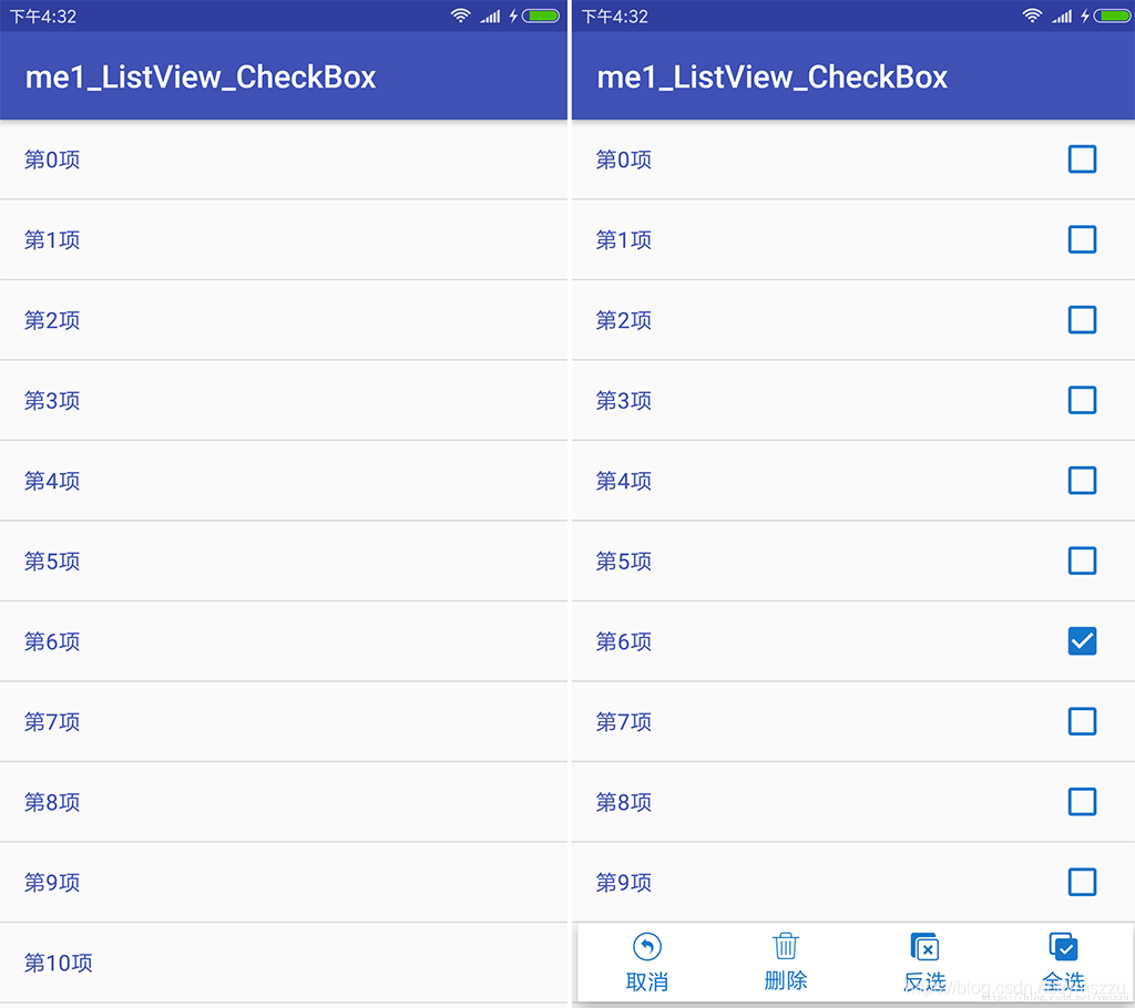 Android 带CheckBox的ListView 实现多选,全选,反选,删除_全选setitemchecked-CSDN博客
