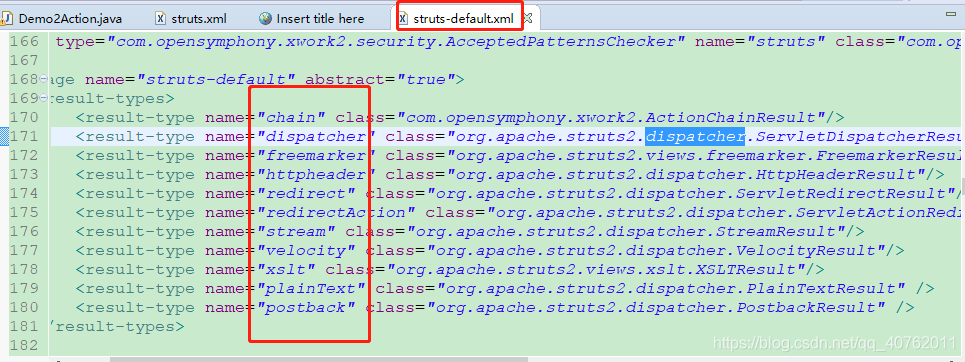struts.default文件中跳转方式配置信息