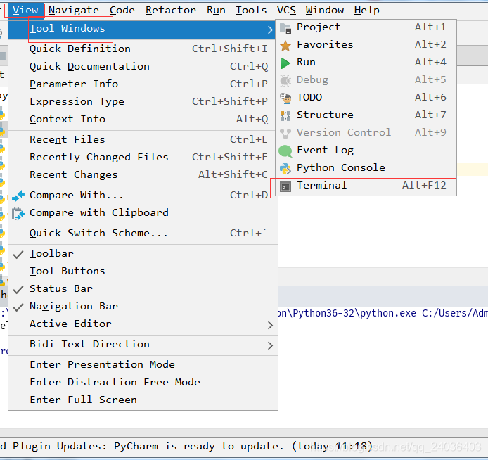 Pycharm中打开Terminal方式_pycharm的terminal-CSDN博客