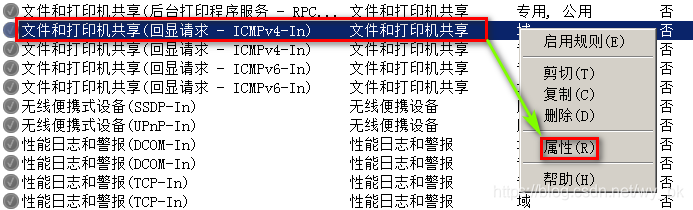 图 3 打开入站规则的属性设置