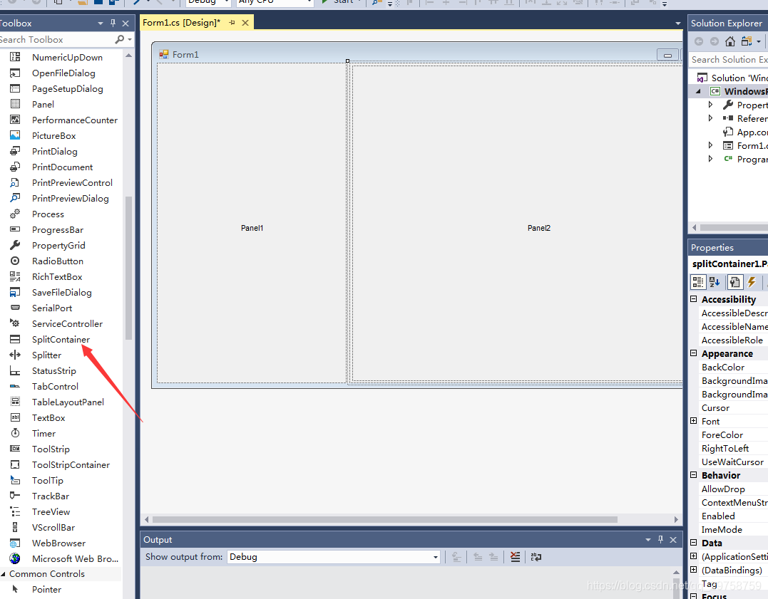 C#实现在Form1的SplitContainer控件中Form2的按钮打开Form3_splitcontainer1 显示form-CSDN博客