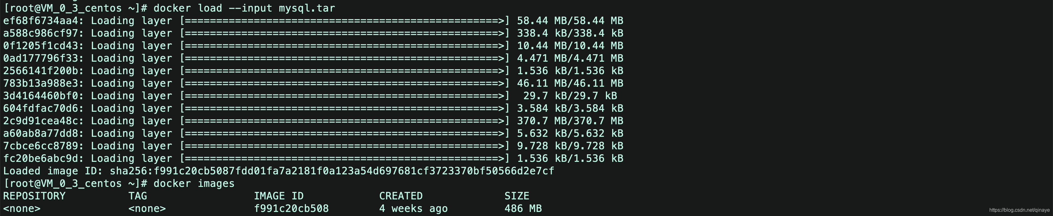 docker load  --input