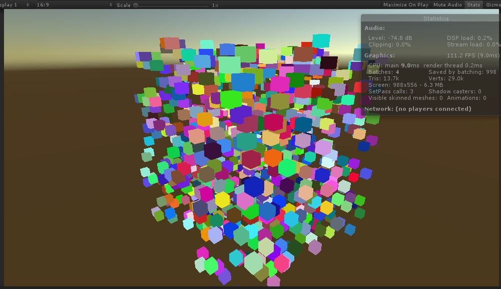 使用了GPU Instancing