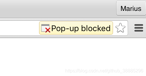 谷歌浏览器：“弹出窗口被阻止”警告