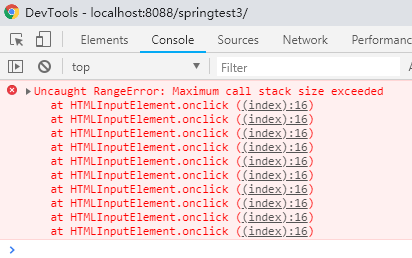 uncaught rangeerror maximum call stack size exceeded