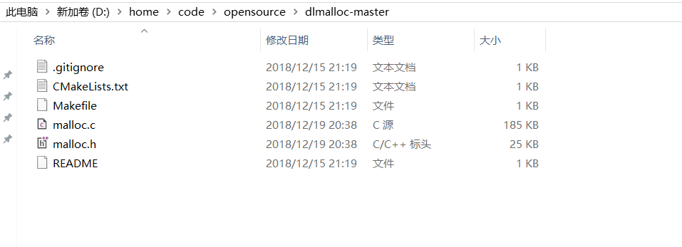 下载好的源码目录结构如下