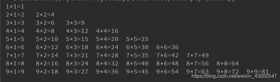 用水平制表符'\t'来控制输出结果对齐