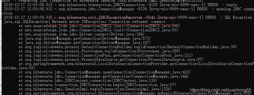 Java SQL Network Error IOException Connection Refused Connect CSDN