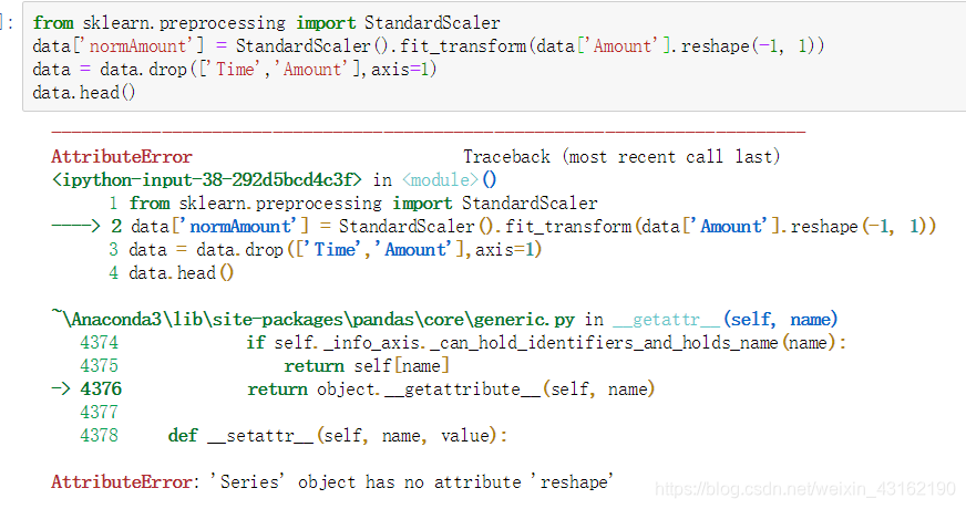 机器学习案例的小问题,AttributeError: 'Series' object has no attribute 'reshape'的 ...
