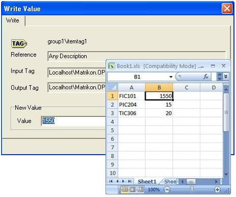 MatrikonOPC 图2-在Microsoft Excel中验证值更改