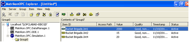 MatrikonOPC 图6-在MatrikonOPC Server for Simulation and Testing验证值更改