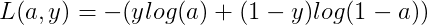 L(a,y)=-(ylog(a)+(1-y)log(1-a))