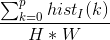 \frac{\sum_{k=0}^{p}hist_{I}(k)}{H*W}