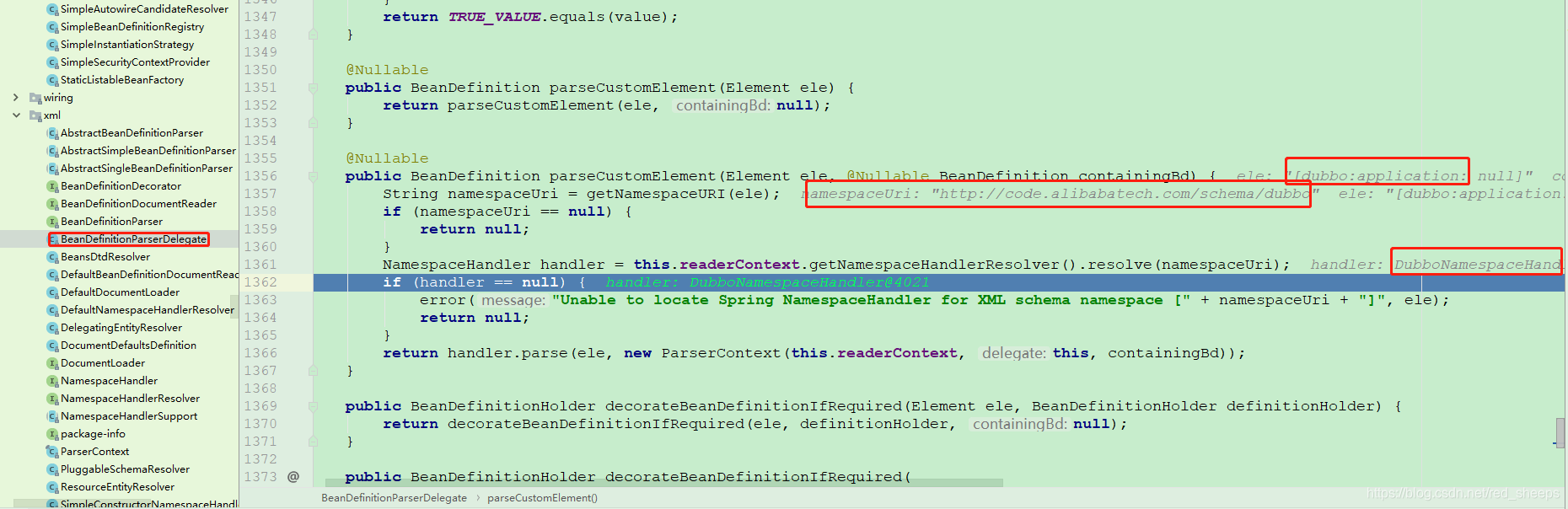 Parsing the specific elements