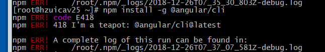 npm ERR! code E418