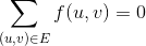 \sum_{(u,v)\in E}f(u,v)=0