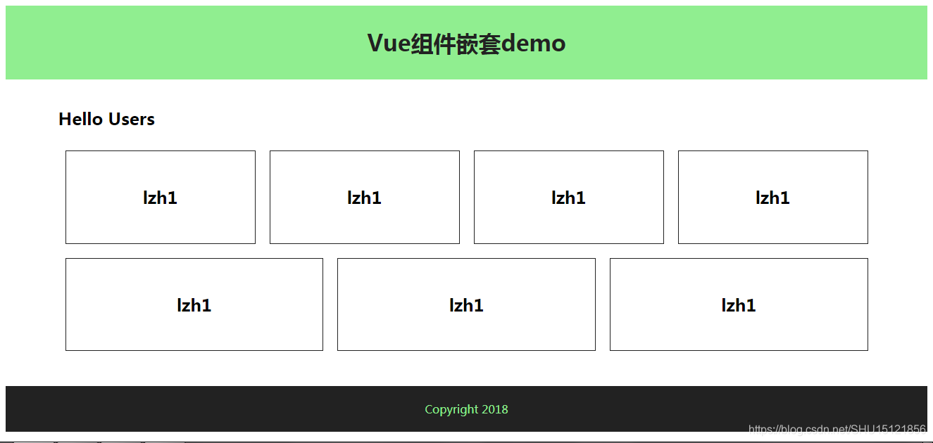 【Vue.js学习笔记】12：组件嵌套的Demo页面