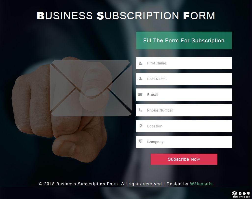 【网页响应式开发】商务信息订阅表单模板