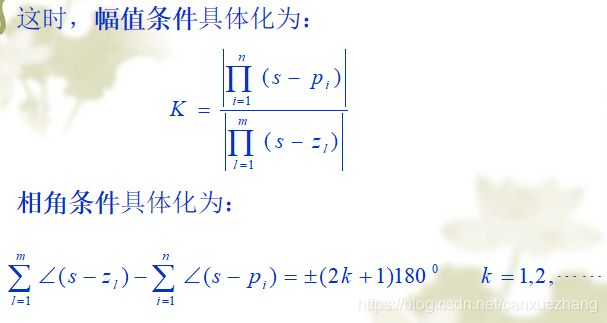 幅值條件和相角條件