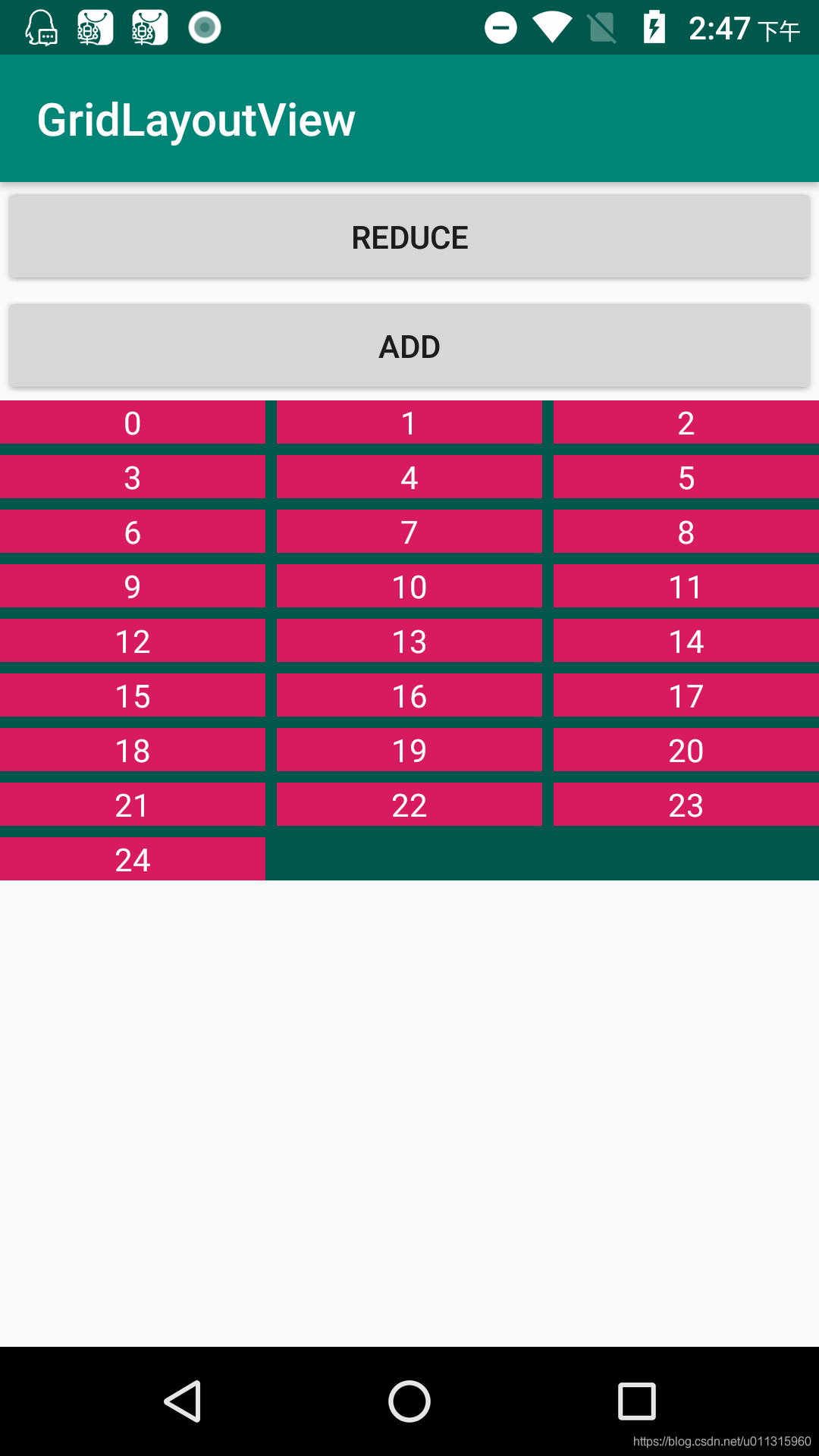 GridLayoutView：基于GridLayout实现的网格布局，实现宽高自适应