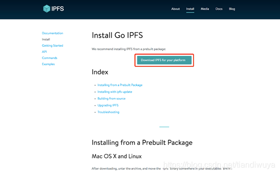 本篇博客下载并使用的版本是：go-ipfs Version v0.4.13 for OS X 64bit